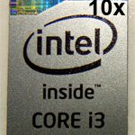 10 pieces of Original Intel Core i3 Inside Sticker / Badge / Emblem 12 x 16mm [782x10]
