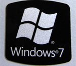 Original Microsoft Windows 7 Sticker in Black and Silver 18 x 18mm [819]