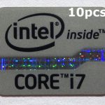 10 Pieces of Original Intel Core i7 Inside Sticker Silver Edition 15.5 x 21mm [827x10]