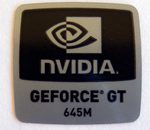 Original NVIDIA GEFORCE GT 645M Silver Edition Sticker 18mm x 18mm [843]