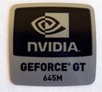 Original NVIDIA GEFORCE GT 645M Silver Edition Sticker 18mm x 18mm [843]