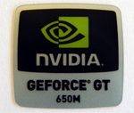 Original NVIDIA GEFORCE GT 650M Sticker 18mm x 18mm [844]