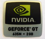 Original NVIDIA GEFORCE GT 635M 2GB Sticker 18mm x 18mm [845]