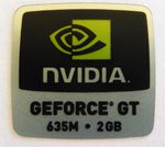 Original NVIDIA GEFORCE GT 635M 2GB Sticker 18mm x 18mm [845]