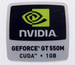 Original NVIDIA GEFORCE  GT550M CUDA 1GB Sticker 18mm x 18mm [852]