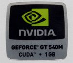 Original NVIDIA GEFORCE  GT540M CUDA 1GB Sticker 18mm x 18mm [854]