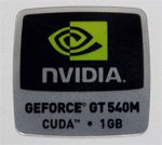 Original NVIDIA GEFORCE  GT540M CUDA 1GB Sticker 18mm x 18mm [854]