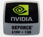 Original NVIDIA GEFORCE 610M 1GB Sticker 18mm x 18mm [856]