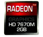Original AMD Radeon Graphics HD 7670M 2GB Sticker 16.5 x 16.5mm [865]