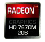 Original AMD Radeon Graphics HD 7670M 2GB Sticker 16.5 x 16.5mm [865]
