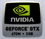 Original NVIDIA Geforce GTX 670M 3GB Sticker 18 x 18mm [868]