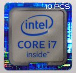 10 pieces of Original Intel Core i7 Inside Sticker 18mm x 18mm [888x10]