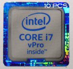10 pieces of Original Intel Core i7 vPro Inside Sticker 18mm x 18mm [890x10]