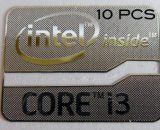10 Pieces of Intel Core i3 Inside metal Sticker 15.5 x 21mm [904x10]