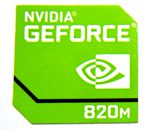 Original NVIDIA GEFORCE 820m Sticker 17.5mm x17.5 mm [911]