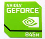 Original NVIDIA GEFORCE 845m Sticker 17.5mm x17.5 mm [912]