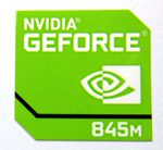 Original NVIDIA GEFORCE 845m Sticker 17.5mm x17.5 mm [912]