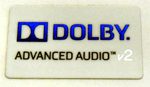 Dolby Advanced Audio v2 Sticker 12 x 21mm / 1/2" x 7/8" [918]