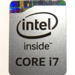 Original Intel Core i7 Inside Sticker in Silver 16 x 21mm / 5/8" x 7/8" [934]