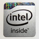 Original Intel Inside Sticker in Silver 13 x 15mm / 1/2" x 5/8" [936]
