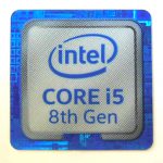 Original Intel Core i5 8th Gen Sticker 18 x 18mm / 11/16" x 11/16" [967]