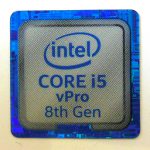 Original Intel Core i5 vPro 8th Gen Sticker 18 x 18mm / 11/16" x 11/16" [969]