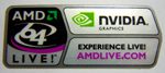 Original AMD 64 LIVE / NVIDIA Sticker 23.5 x 58mm [153]