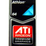 Original AMD Athlon 64 ATI Radeon Premium Graphics 3000 series Sticker 18 x 43.5mm [448]