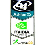 Original AMD 64 Athlon X2 / NVIDIA / Signal Up Wireless Sticker 18 x 43.5mm [304]