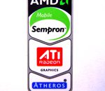 Original AMD Sempron Mobile /ATI / Atheros Sticker 18 x 43.5mm [220]