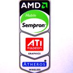 Original AMD Sempron Mobile /ATI / Atheros Sticker 18 x 43.5mm [220]