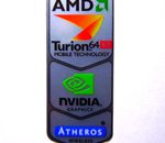Original Turion 64 X2 NVIDIA Atheros Sticker 18 x 43.5mm [222]