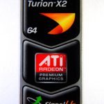 Original AMD Turion X2 64 / ATI Radeon / Signal Up Sticker 18.5 x 43.5mm[301]