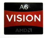 Original AMD VISION A6 Sticker 16.5 x 19.5mm [590]