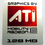 Original ATI Mobility Radeon X600 128mb Sticker 20 x 25mm [139]