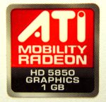 Original ATI Mobility Radeon HD5850 Graphics 1GB Sticker 16 x 16.5mm [444]