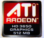 Original ATI Radeon HD3650 Graphics 512mb Sticker 16 x 16.5mm [299]