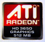 Original ATI Radeon HD3650 Graphics 512mb Sticker 16 x 16.5mm [299]