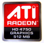 Original ATI Radeon HD4750 Graphics 512MB Sticker 16 x 16.5mm [280]