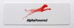 Alpha Powered Sticker 10 x 30mm [733]