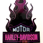 Harley Davidson Motorcycles Flames (Auto / Outdoor Sticker) 110 x 180mm [C19]