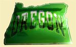 State of Oregon Map Sticker in chrome 110 x 140mm / 4 1/2" x 5 1/2" [C20]