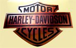 Harley Davidson Motorcycles Bar and Shield Sticker in Chrome 109 x 140mm [C22]