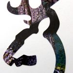 Elk / Deer Head in Camouflage / Real Tree Effect 40 x 90mm [C28]