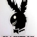 PLAGEUBOY sticker 80mmW x 120mmH / 4 3/4H" x 3 1/8W" [C33]