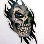 Skull Head PET sticker 70mmW x 115mmH / 2 3/4"W x 4 1/2"H [C34]