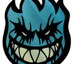 Spitfire Flame Head Blue Mask sticker 60mmW x 80mmH / 3 1/8H"x 2 3/8W" [C43]