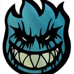 Spitfire Flame Head Blue Mask sticker 60mmW x 80mmH / 3 1/8H"x 2 3/8W" [C43]