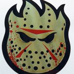 Spitfire Flame Head Hockey Mask sticker 60mmW x 80mmH / 3 1/8H"x 2 3/8W" [C44]
