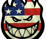 Spitfire Flame Head Stars and Stripes sticker 60mmW x 80mmH / 3 1/8H"x 2 3/8W" [C45]